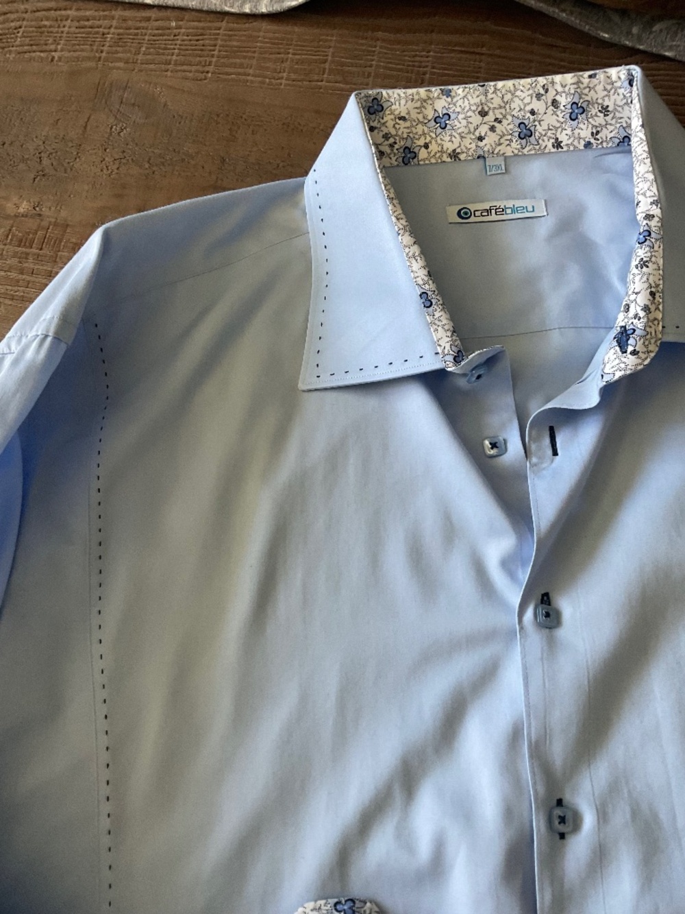 3XL designer blue shirt